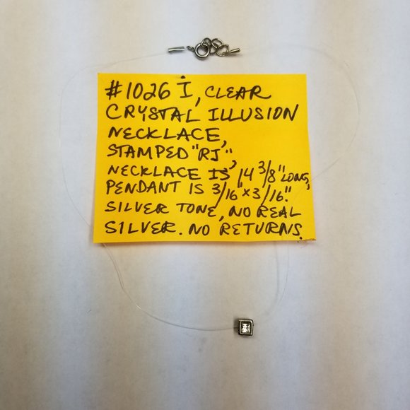 ✅1026I Unbranded Illusion Necklace with Clear Crystal in Silver Tone Metal - Picture 2 of 9